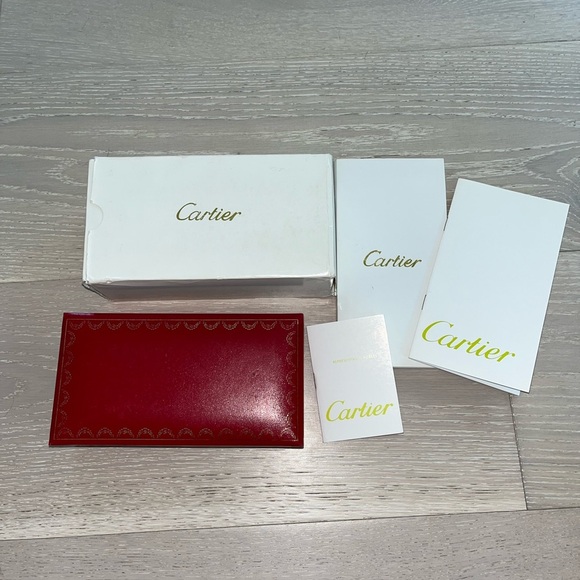 Vintage Cartier Sunglasses Eyeglass Hard Red Box case with pamphlets co712 - Picture 1 of 9